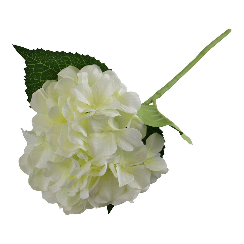 Single Hydrangea Spray, Cream Flower, 49cm - Shades 4 Seasons