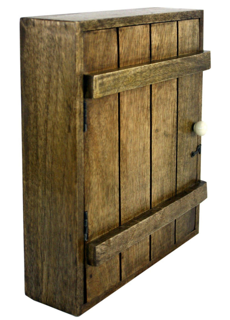 Solid Wood Wall Hanging Key Cabinet with 6 Hooks - Shades 4 Seasons