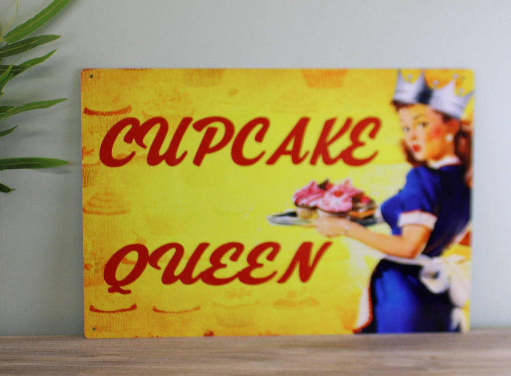 Vintage Metal Sign - Pin Up Girl, Cupcake Queen - Shades 4 Seasons