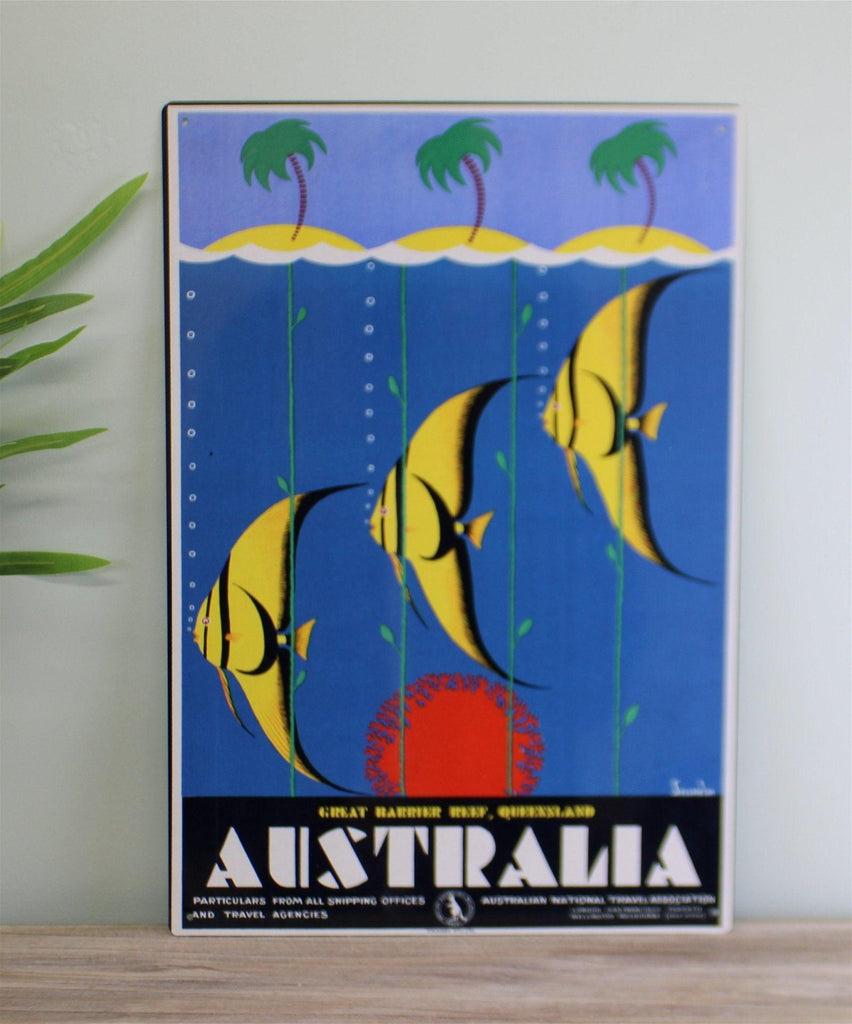 Vintage Metal Sign - Retro Advertising - Australia Fish - Shades 4 Seasons