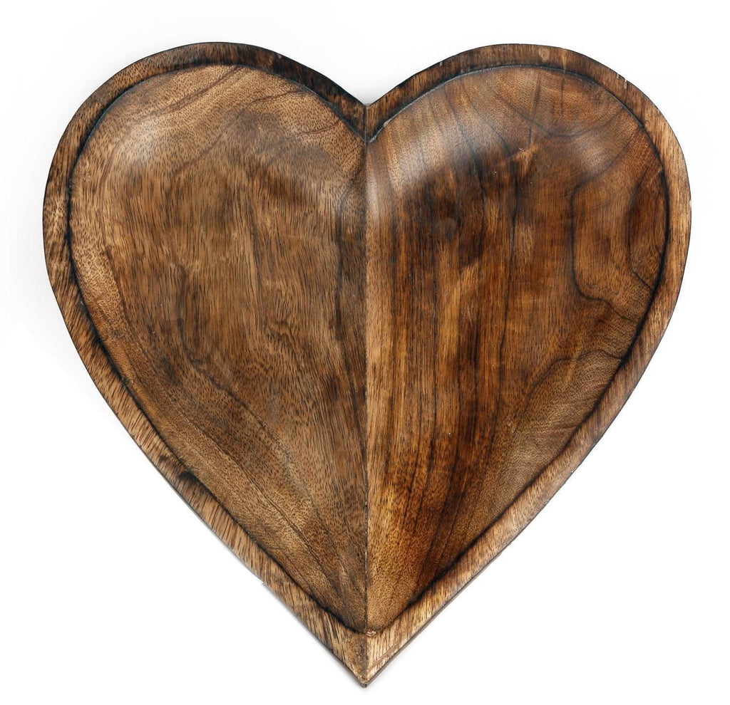 Wooden Heart Bowl, 30cm - Shades 4 Seasons