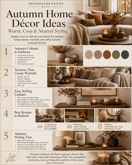 Autumn Home Decor ideas featuring warm tones, textures, and cozy styling tips for a welcoming space