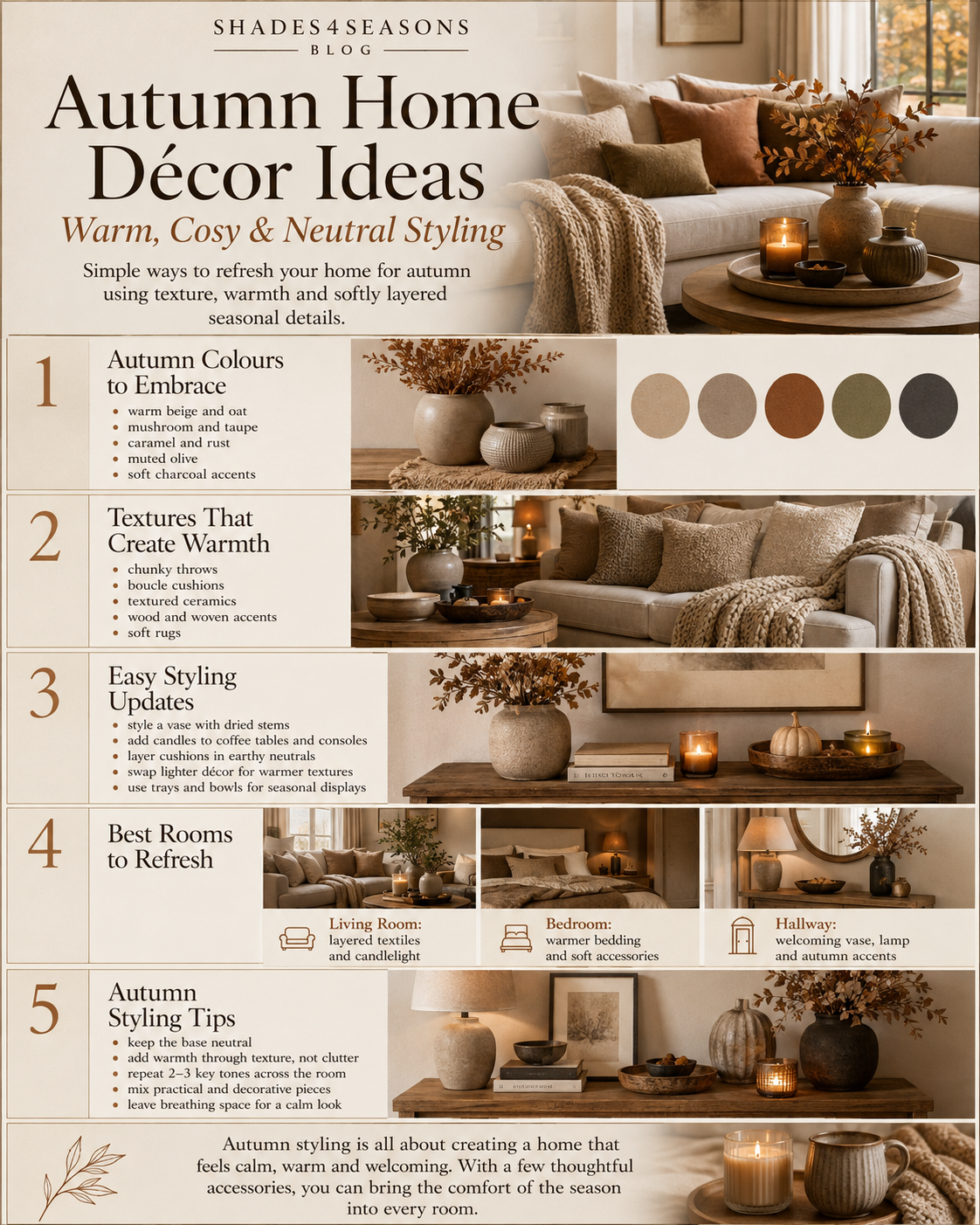 Autumn Home Decor ideas featuring warm tones, textures, and cozy styling tips for a welcoming space