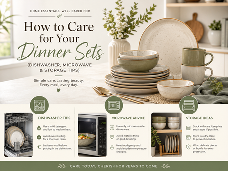 Guide on how to care for your dinner sets with tips on dishwasher, microwave and storage