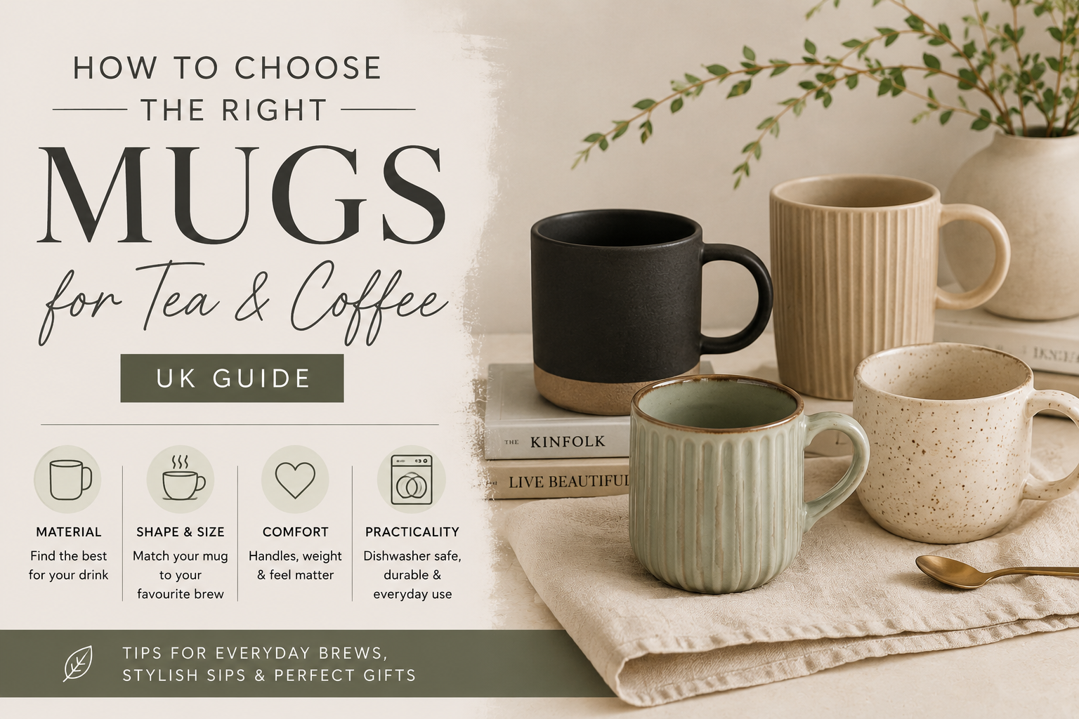 Guide to choosing the right mugs for Tea and Coffee with various stylish designs and materials