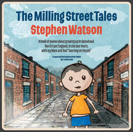 Cover of Sketches In Me Grandas Pad featuring a boy on Milling Street in Gateshead