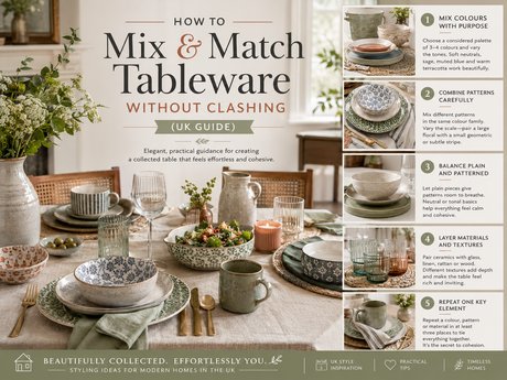 Guide on how to Mix and Match Tableware for a stylish table setting without clashing