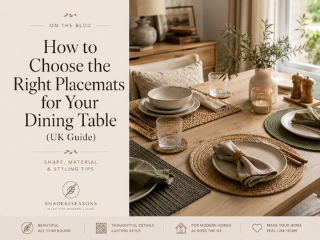Guide on choosing the right placemats for your dining table including shape, material, and styling tips