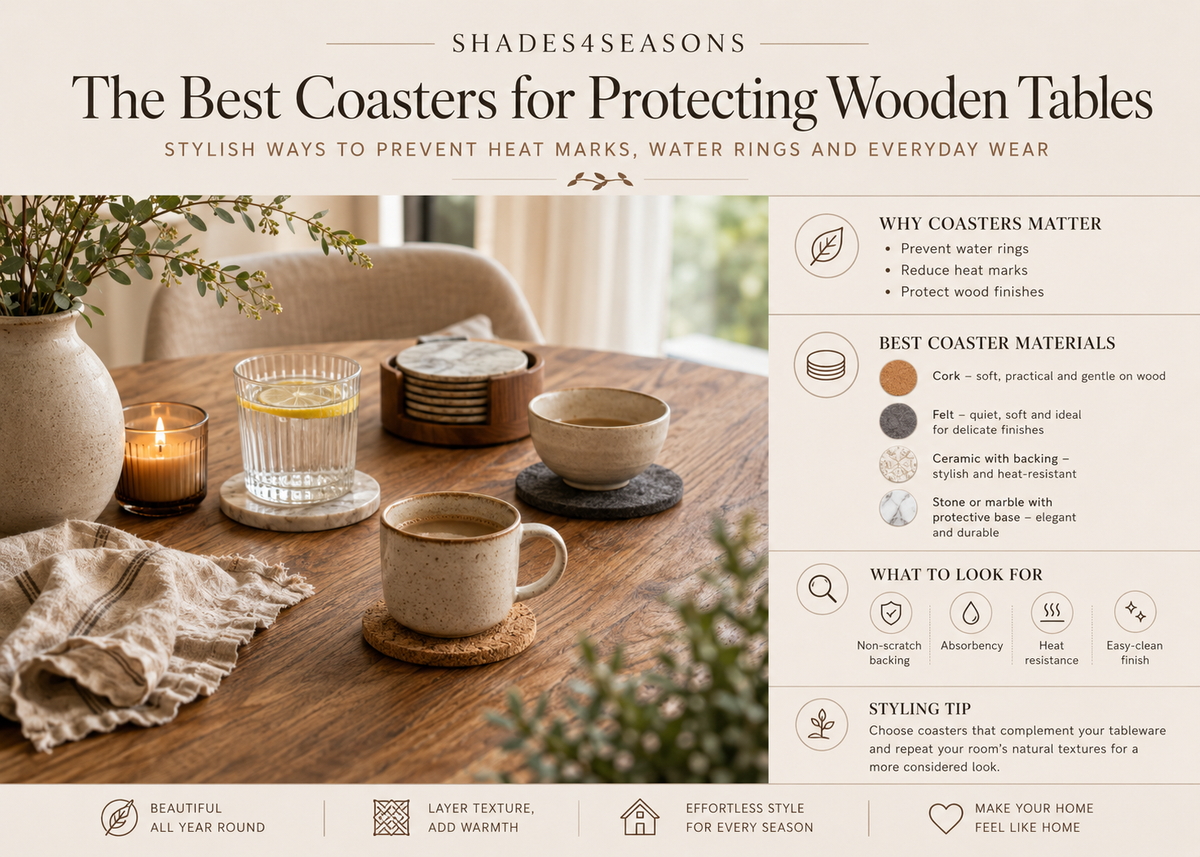 The best coasters for protecting wooden tables from heat marks, water rings and everyday wear
