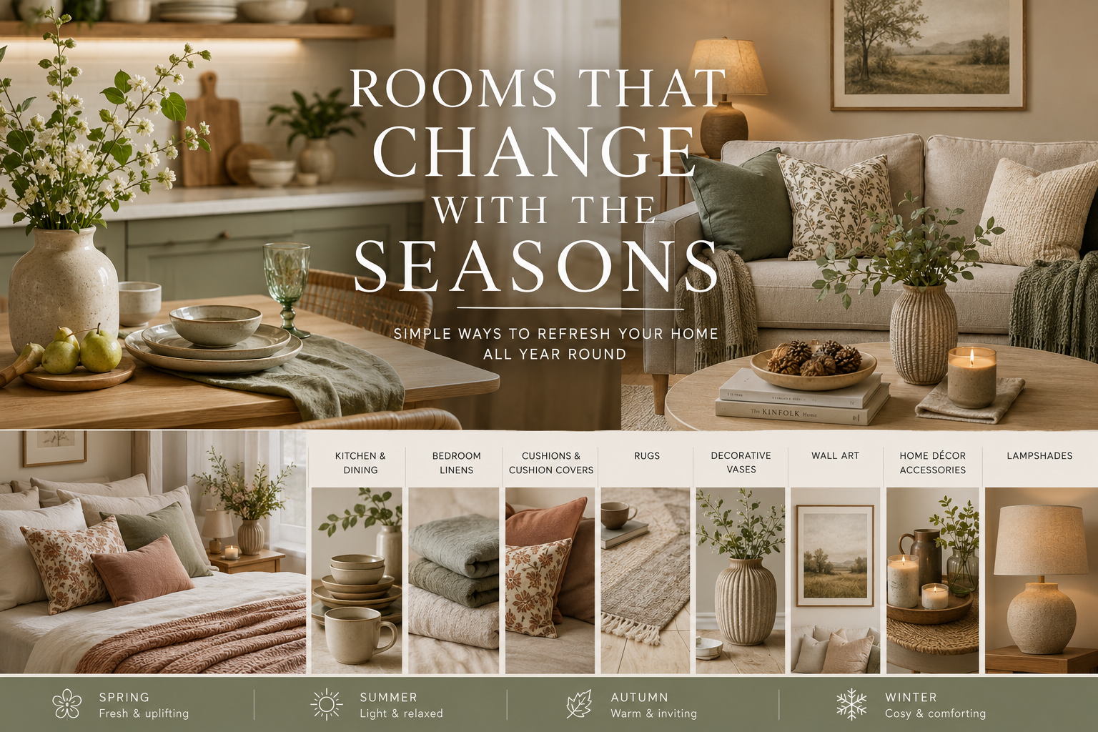 Rooms That Change with the Seasons showcasing seasonal decor ideas for every room in your home