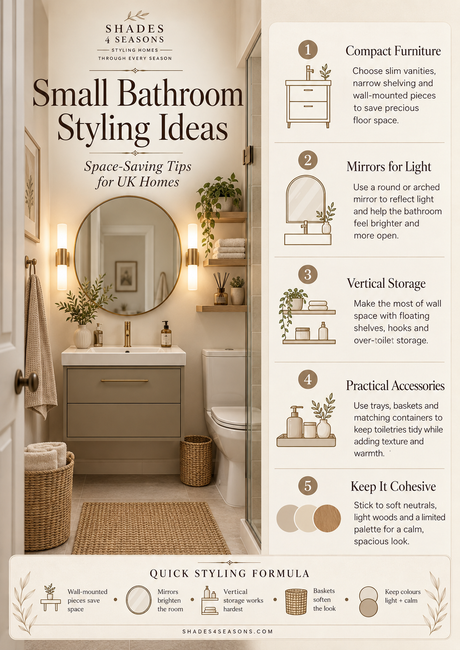 Small Bathroom Styling Ideas with Space-Saving Tips for UK Homes and Organised Design Enhancements