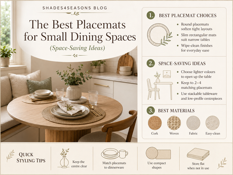 The best placemats for small dining spaces with styling tips and material options for a stylish setup