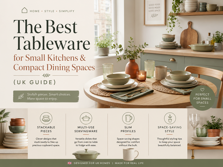 Stylish tableware collection designed for small kitchens and compact dining spaces in UK homes