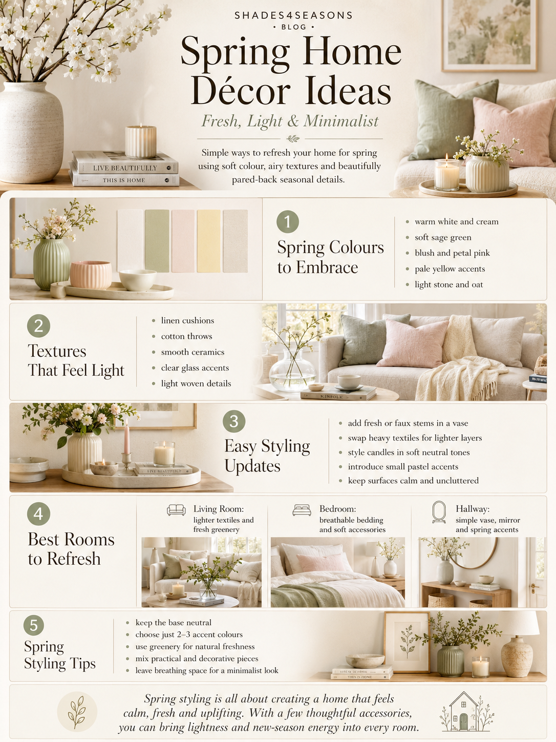Inspiring Spring Home Decor Ideas Featuring Light Colours, Textures, and Styling Tips