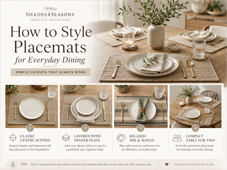 Guide on styling placemats for everyday dining with simple layouts and tips for elegant settings