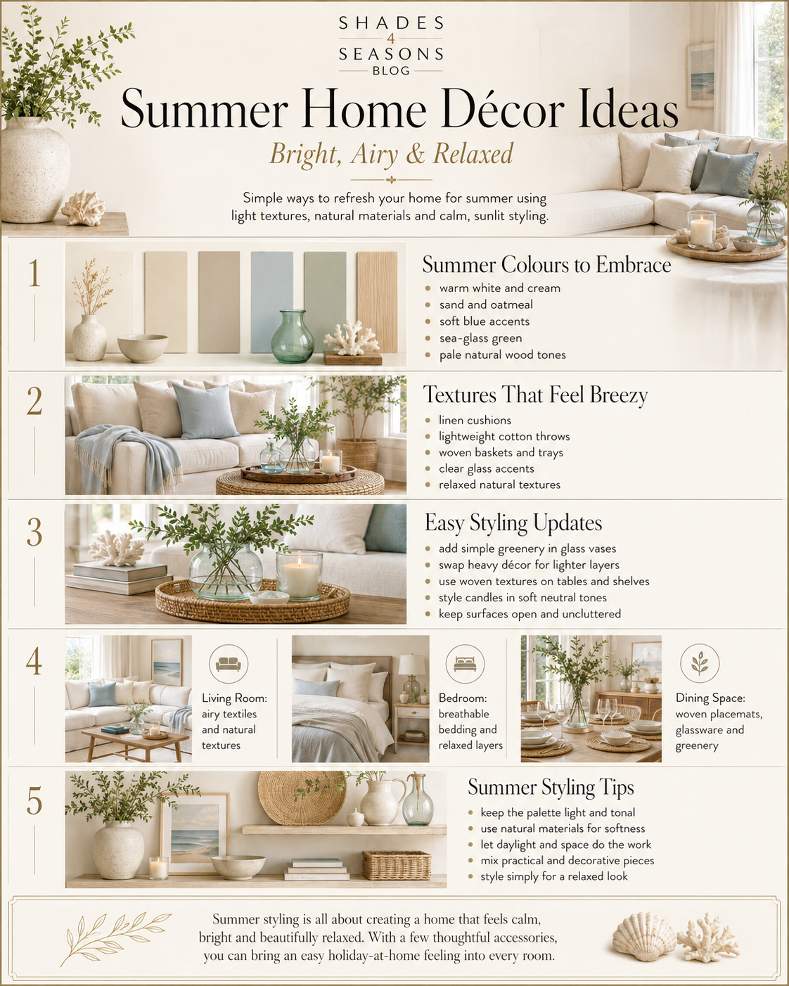 Summer Home Decor Ideas Showcasing Bright Colours, Breezy Textures and Easy Styling Tips for Relaxed Interiors