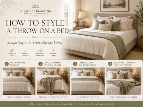 Guide on how to style a throw on a bed with simple layouts and elegant designs