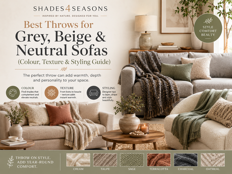Best throws for grey, beige and neutral sofas featuring colour and texture guide for styling