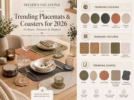 Trending Placemats and Coasters for 2026 Featuring Colours, Textures and Shapes in Elegant Table Settings