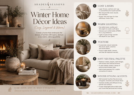 Winter Home Decor Ideas Featuring Cosy Layers, Warm Lighting and Textural Accents for a Comforting Space