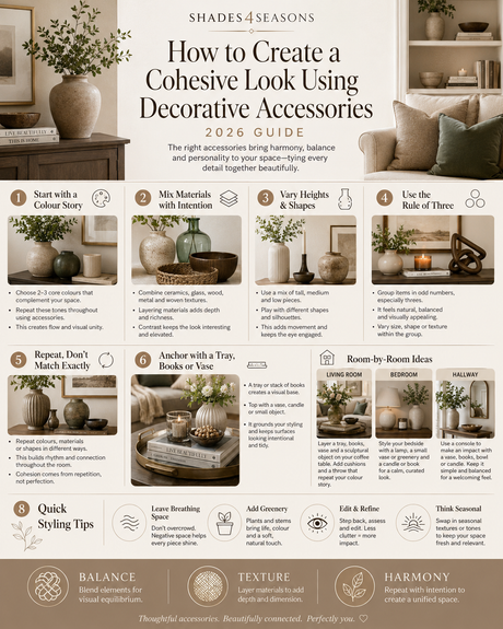 Infographic on Creating a Cohesive Look Using Decorative Accessories in 2026 with styling tips