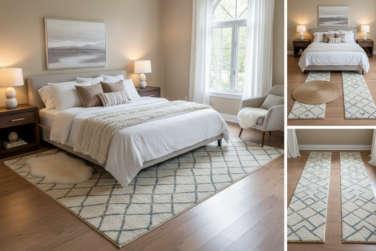 Top Ways to Style a Rug in Bedroom Layouts Ideas | Shades 4 Seasons
