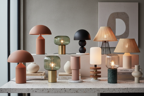 Stylish table lamps in various designs and textures showcasing modern lighting trends for home decor