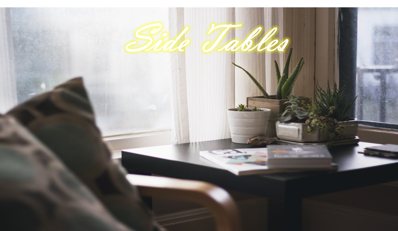 Stylish Side Tables & Lamp Tables with plants and magazines, perfect for enhancing your living space