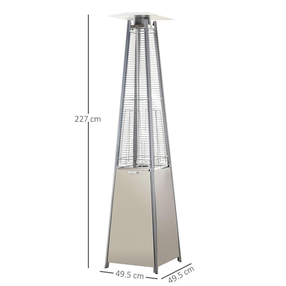 10.5KW Patio Gas Heater Outdoor Pyramid Propanes Heater w/ Cover Outsunny