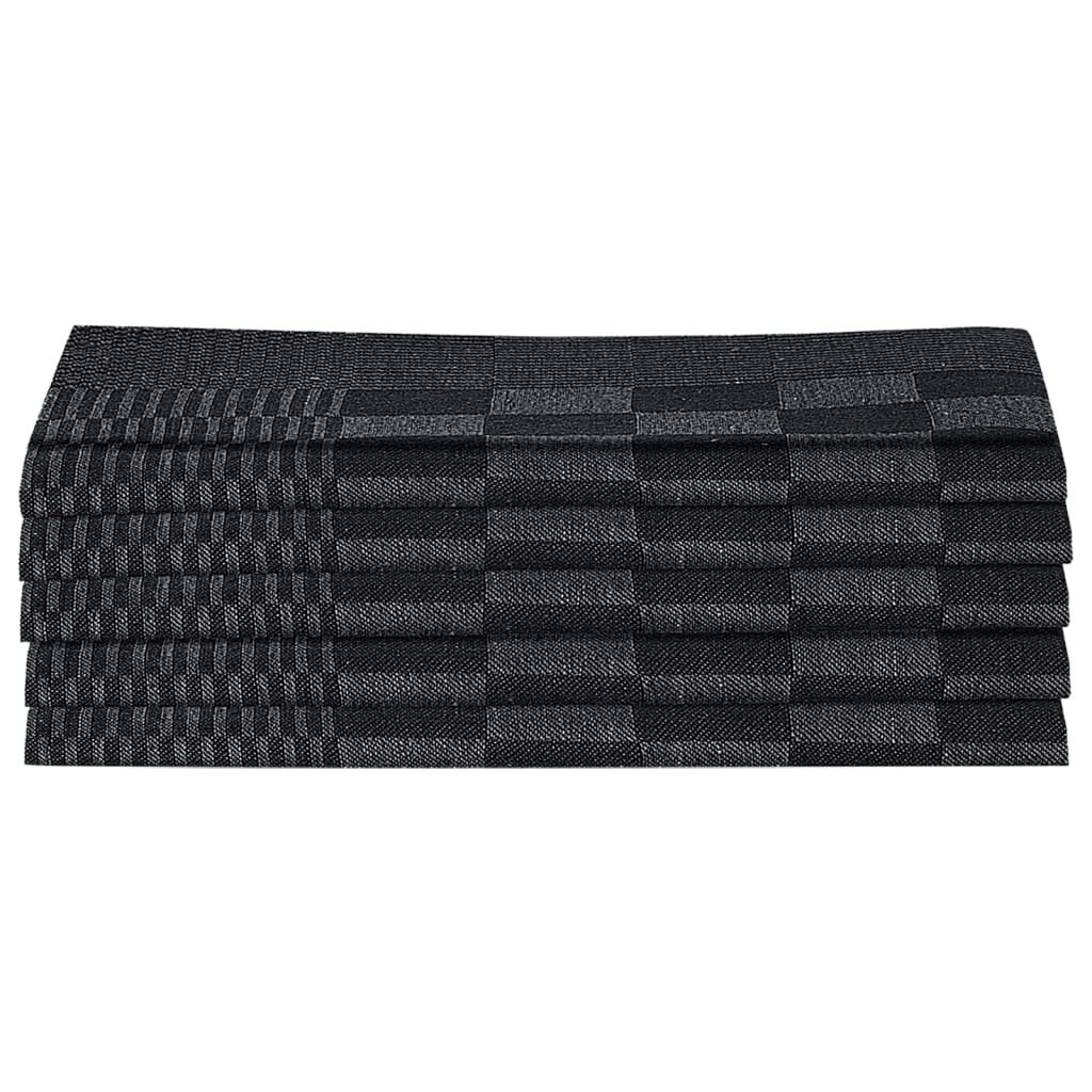 vidaXL 10 Piece Towel Set Black and Grey Cotton vidaXL