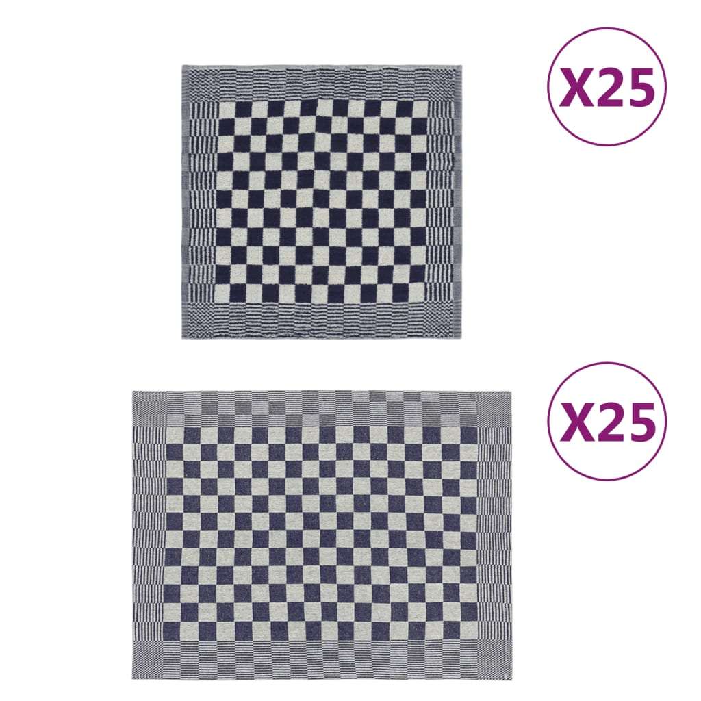 vidaXL 10 Piece Towel Set Black and Grey Cotton blue and white 50 vidaXL