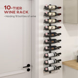 10-Tier Wine Rack by Wise Galleria holding 10 bottles of wine, ideal for space-saving storage