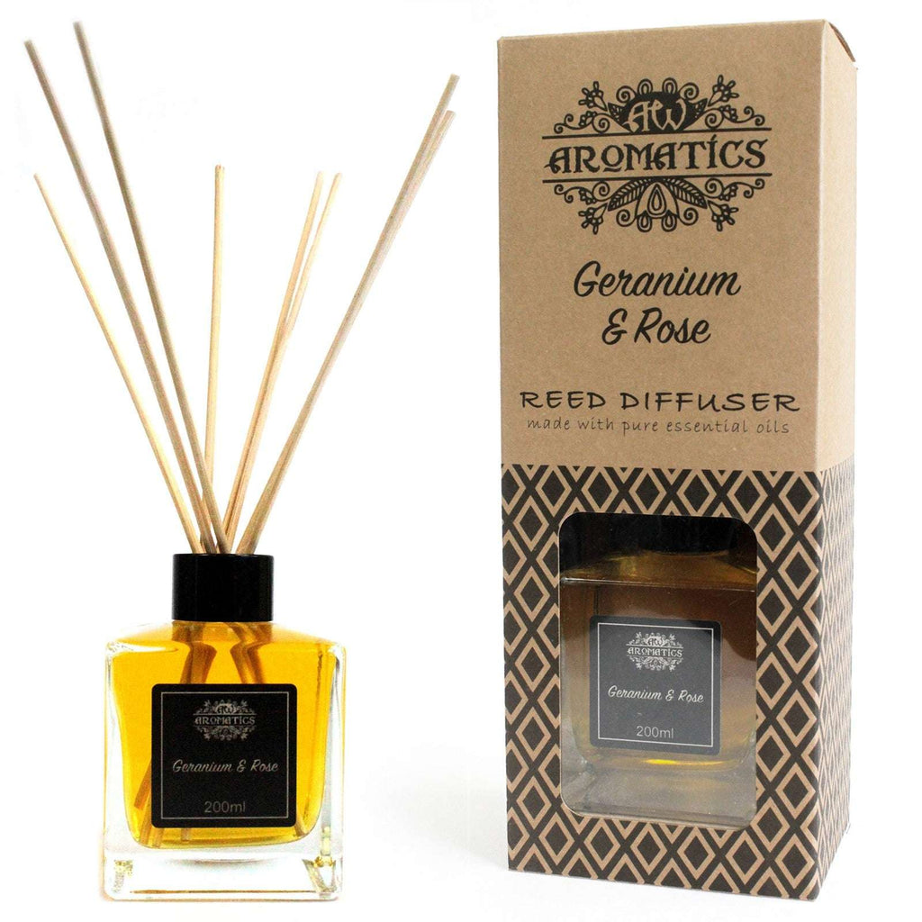 200ml Geranium & Rose Essential Oil Reed Diffuser Shades 4 Seasons