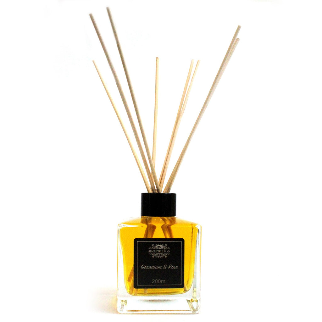 200ml Geranium & Rose Essential Oil Reed Diffuser Shades 4 Seasons