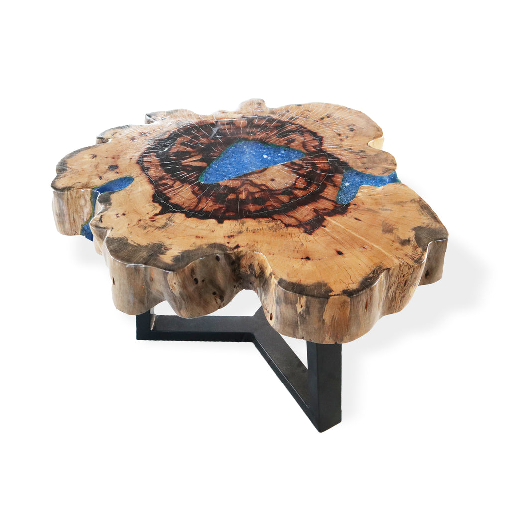 Tamarind and Resin Coffee Table - Sky Blue Shades 4 Seasons