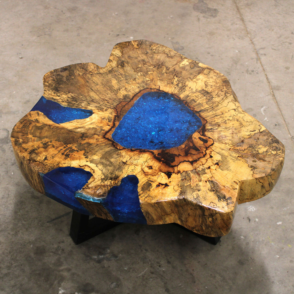 Tamarind and Resin Coffee Table - Sky Blue Shades 4 Seasons