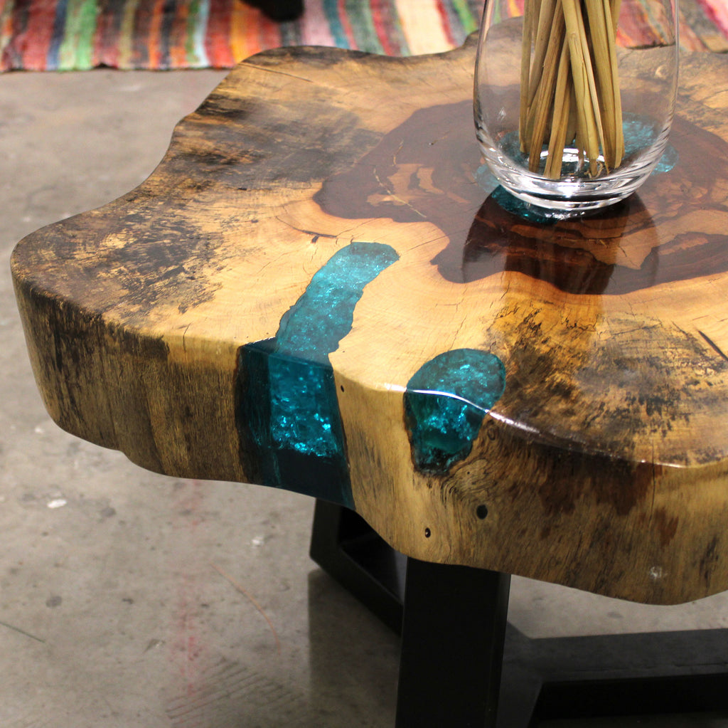 Tamarind and Resin Coffee Table - Aqua Shades 4 Seasons