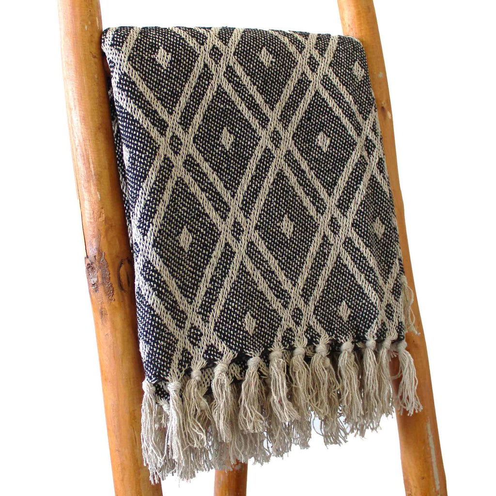 Boho Comfort Throws - 125x150cm - Black & Biege Regency Shades 4 Seasons