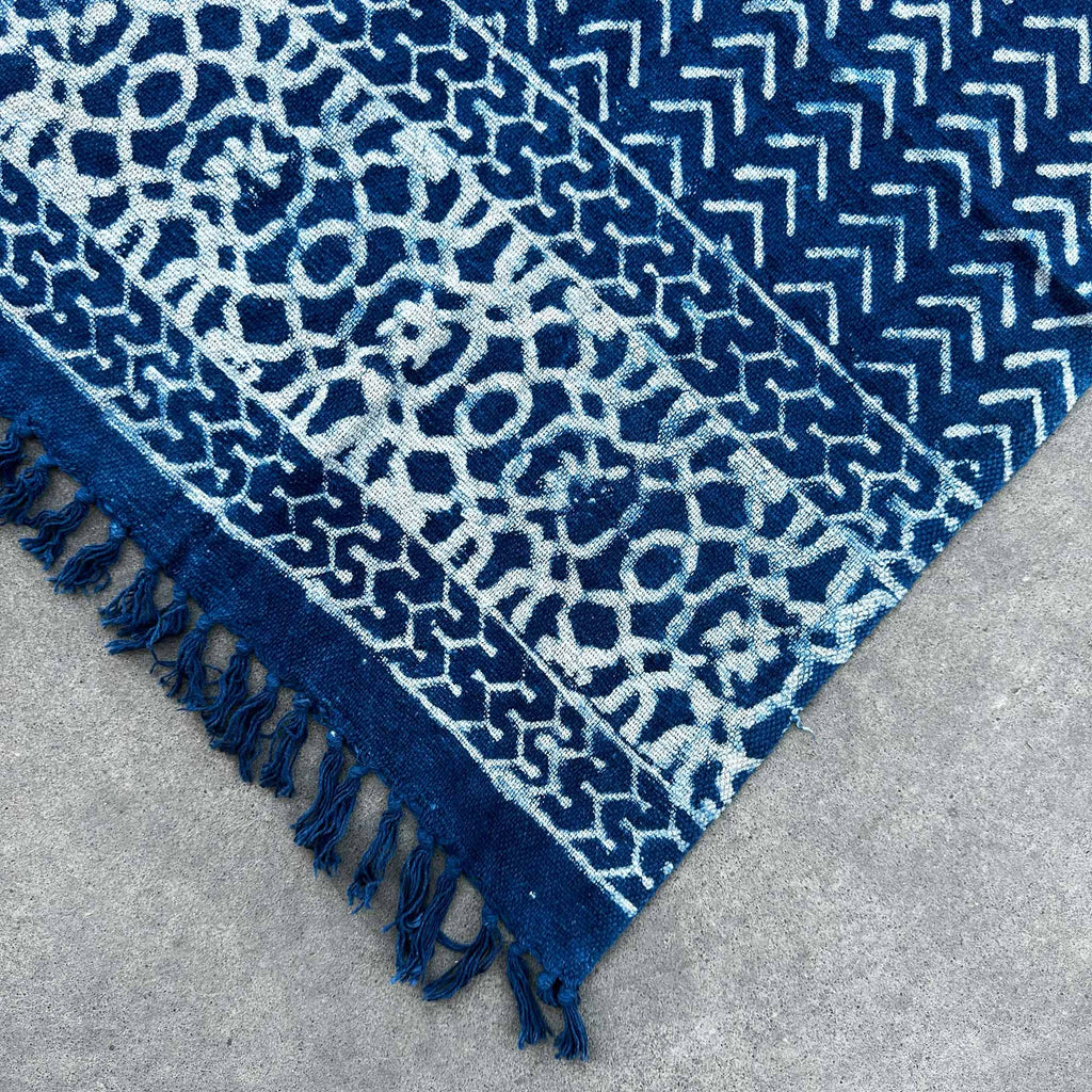 Handmade Indigo Throw - 170x120cm - Seedha Arrows Shades 4 Seasons