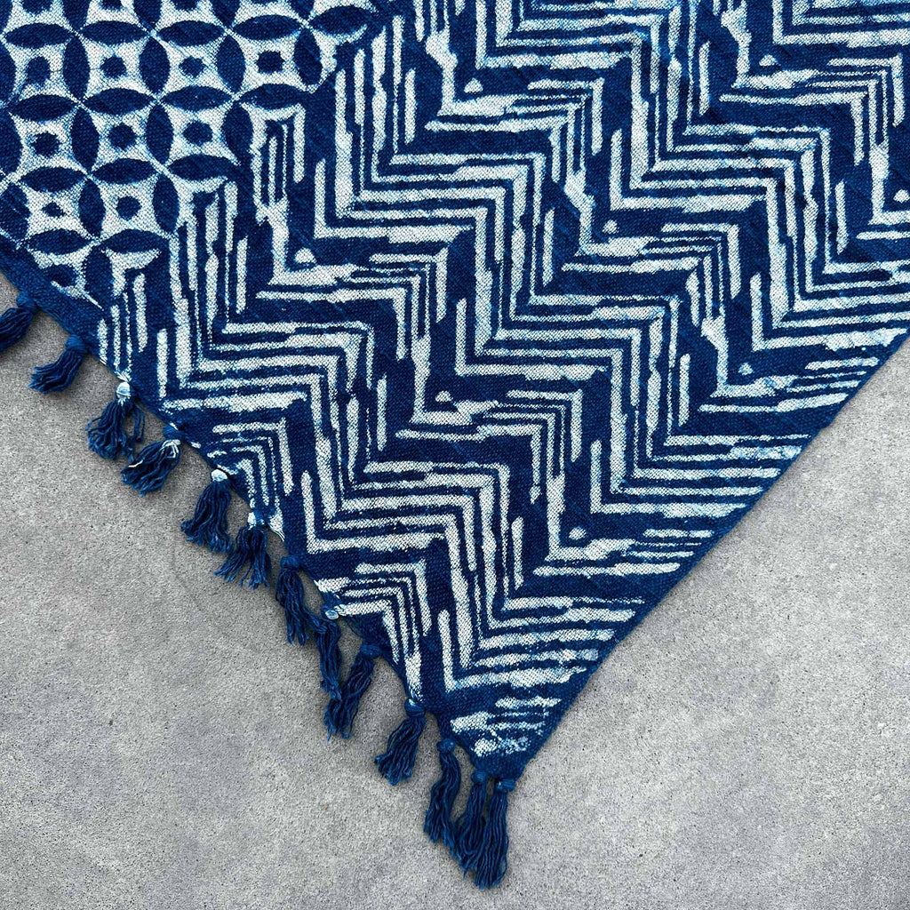 Handmade Indigo Throw - 170x120cm - Namoona Waves Shades 4 Seasons