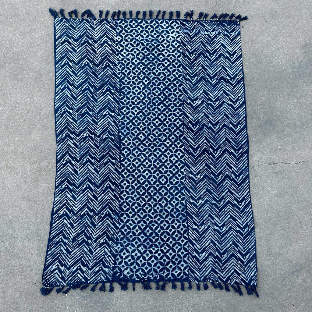 Handmade Indigo Throw - 170x120cm - Namoona Waves Shades 4 Seasons