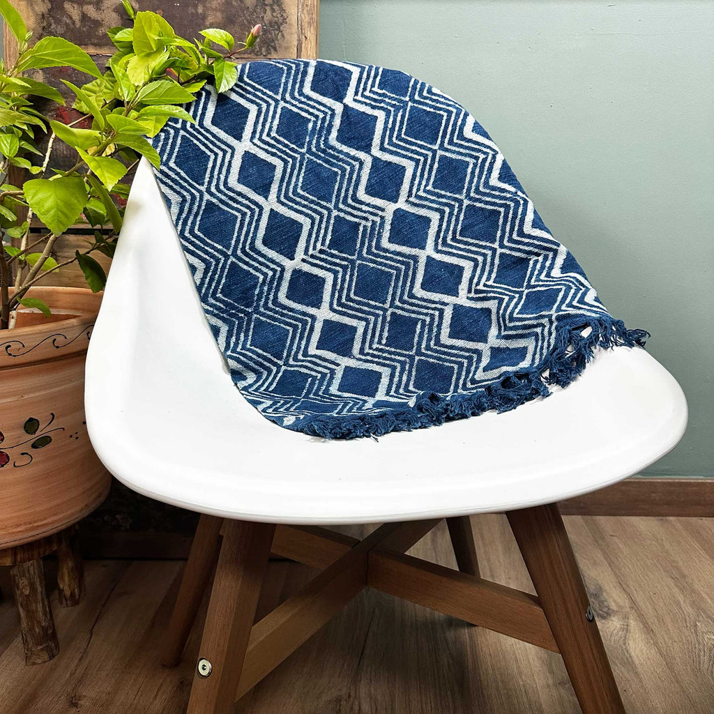 Handmade Indigo Runner - 170x60cm - Heerak Patern Shades 4 Seasons