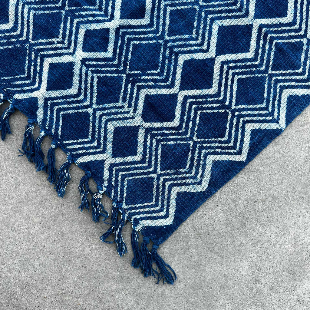 Handmade Indigo Runner - 170x60cm - Heerak Patern Shades 4 Seasons