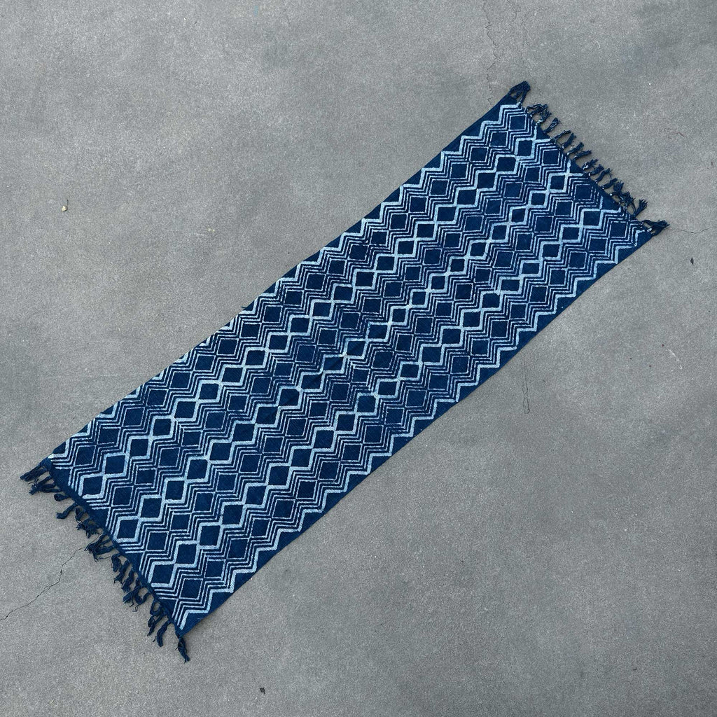 Handmade Indigo Runner - 170x60cm - Heerak Patern Shades 4 Seasons