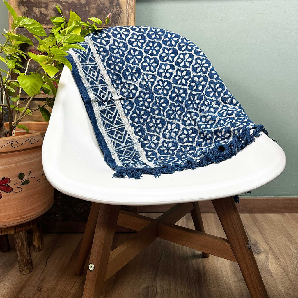 Handmade Indigo Runner - 170x60cm - Madjid Tiles Shades 4 Seasons