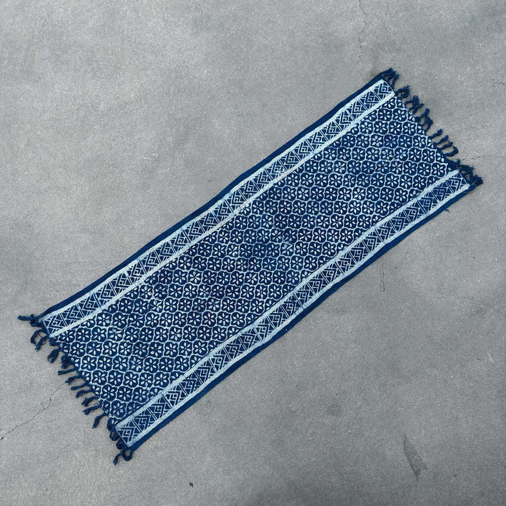 Handmade Indigo Runner - 170x60cm - Madjid Tiles Shades 4 Seasons