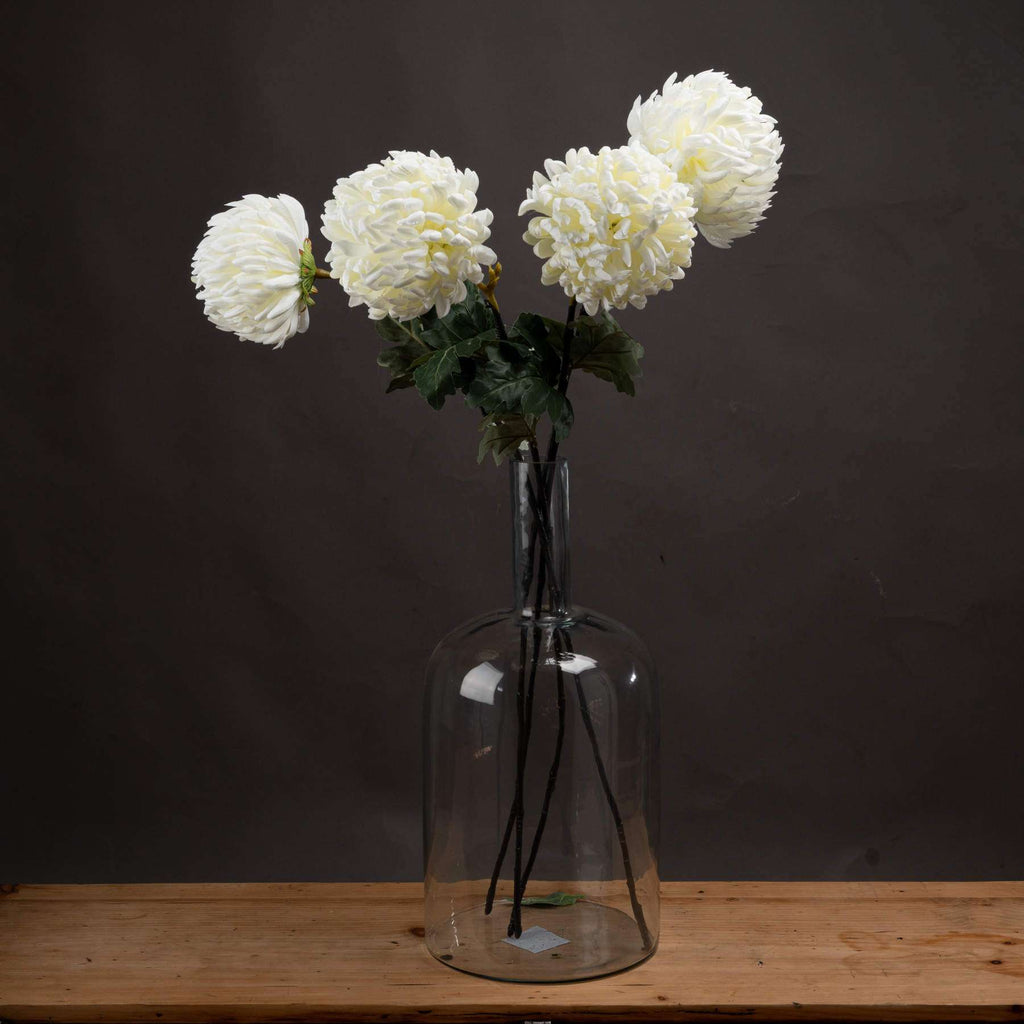 Large White Chrysanthemum WHITE PLASTIC Shades 4 Seasons