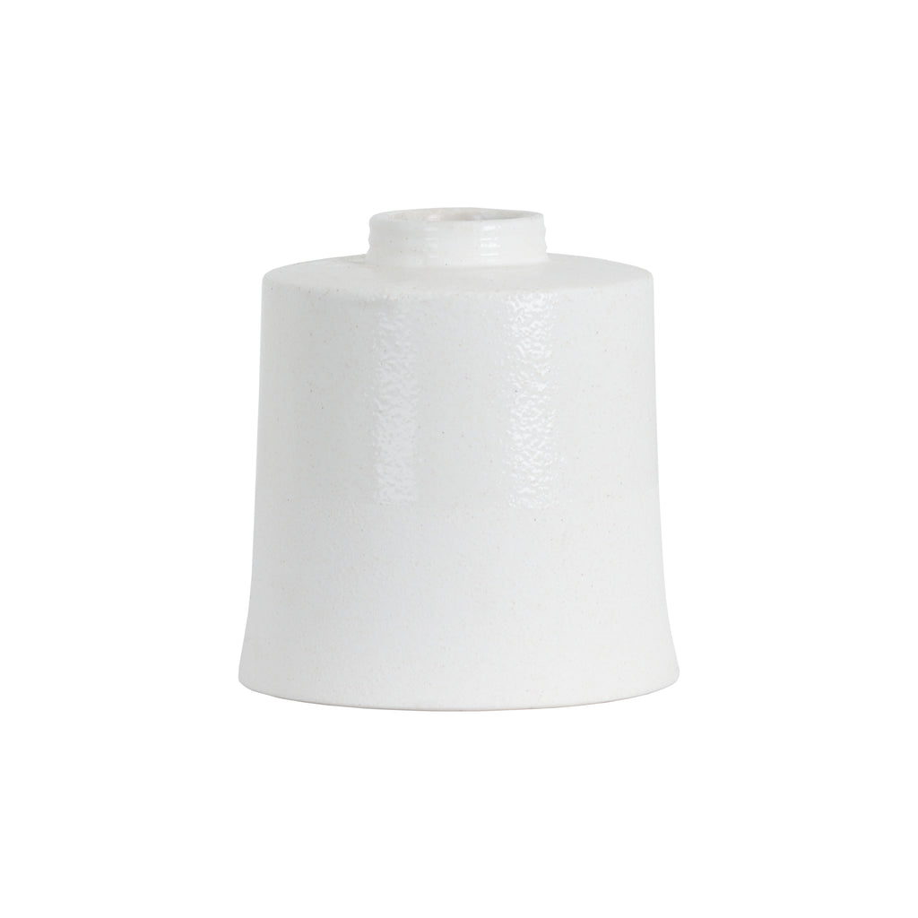 White With Grey Detail Large Cylindrical Ceramic Vase WHITE CERAMIC Shades 4 Seasons