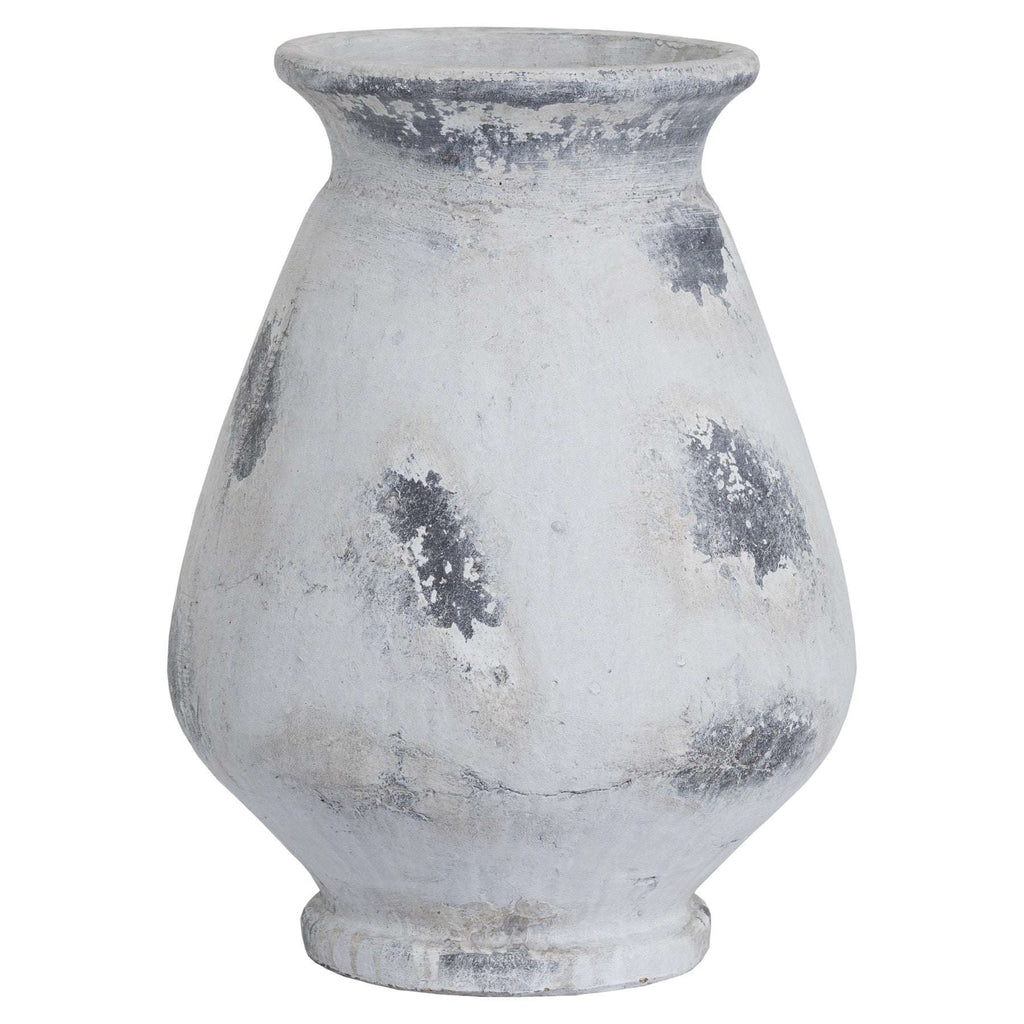 Naxos Large Antique White Vase STONE CERAMIC Shades 4 Seasons