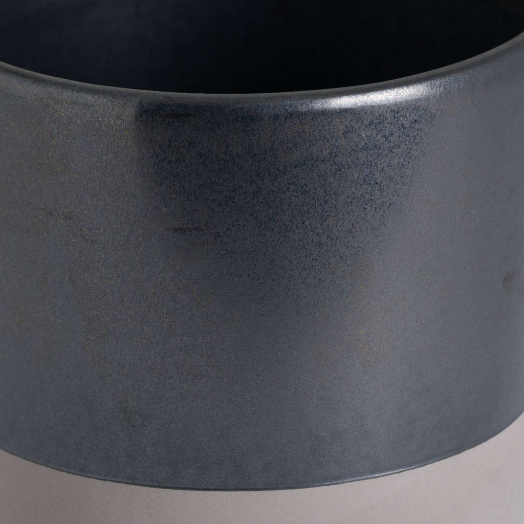 Large Metallic Grey Ceramic Planter Shades 4 Seasons